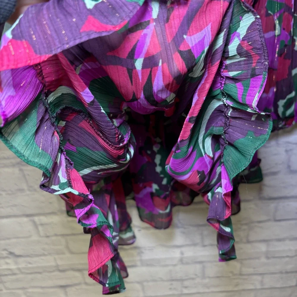 MISA Los Angeles Lorena mini dress Holiday Sparkle Abstract print Medium USA - Picture 8 of 16